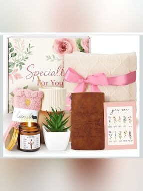 Christian Faith Bundle: Knit Blanket,Candle,Journal,Mug & Spoon,Plant,Socks